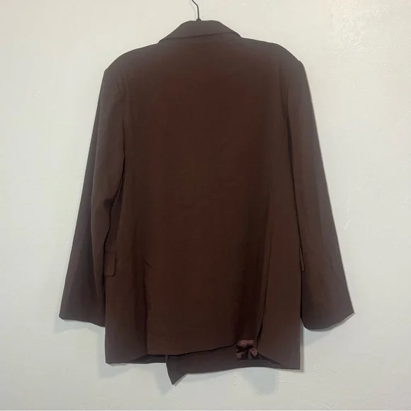 Bardot Oversized Double Breasted Blazer NWOT Chocolate Brown Medium - Picture 8 of 12